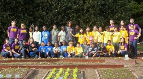 FoodCorps Plants at the White House Garden with First Lady Michelle Obama